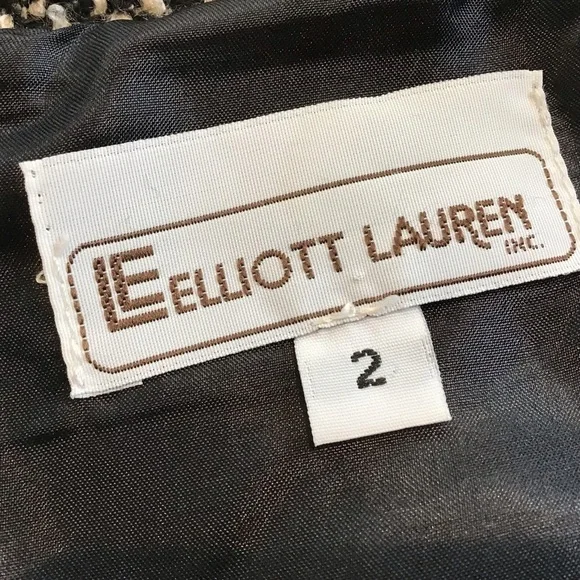 Elliot Lauren Black, White and tan wool blend fully lined Tweed Skirt Size 2 - Picture 8 of 11